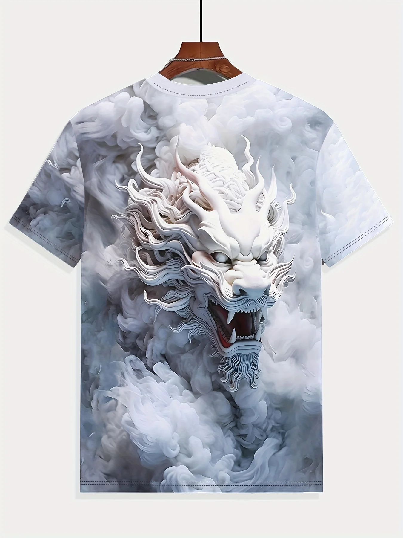 New Design Chinese Dragon 3D Printed Crew Neck Short Sleeve T-shirt For Men Casual Summer T-Shirt Vacation Resorts Tee Tops