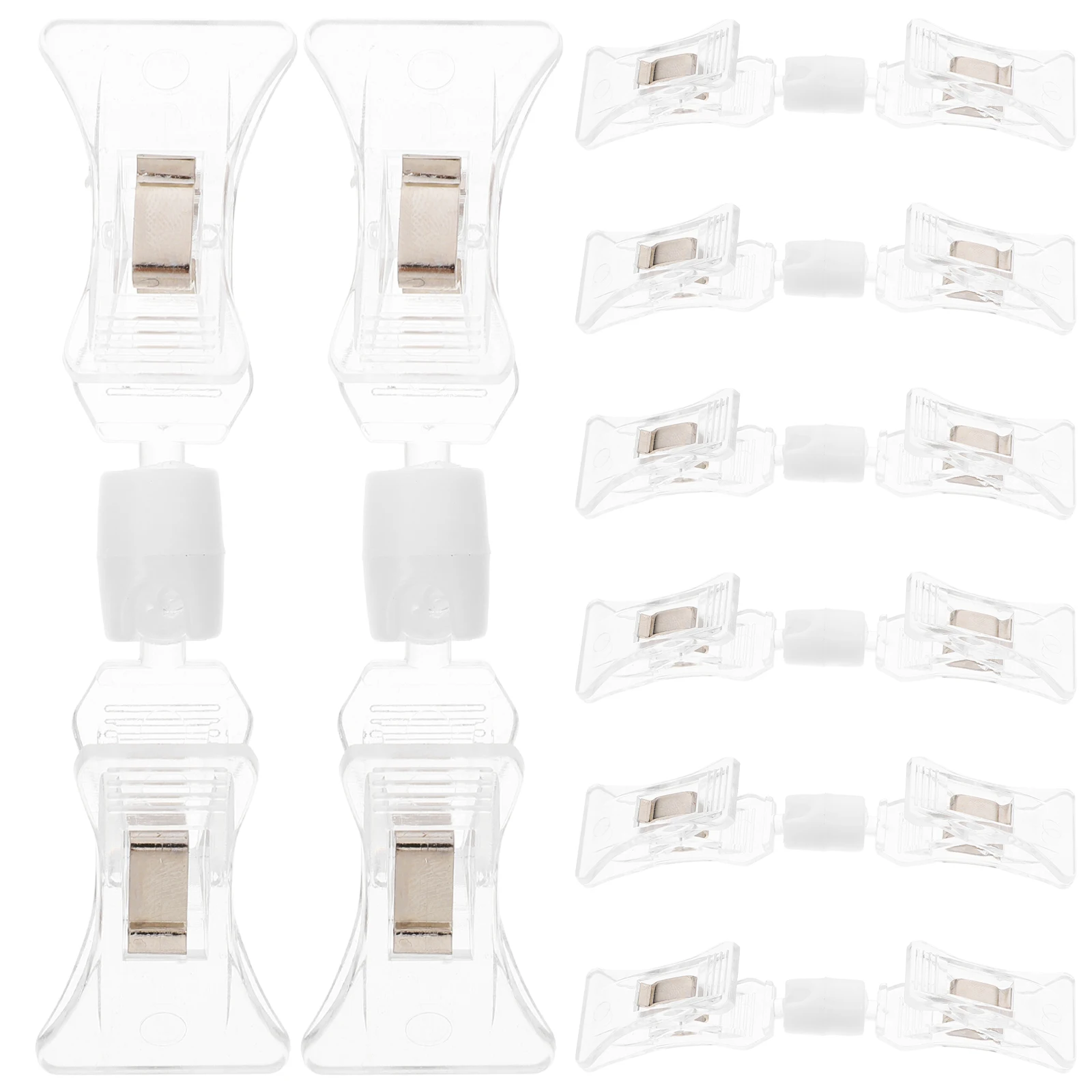 

8pcs Clear Rotatable Double Sided Sign Clips Merchandise Price Tag Holders Display Rack Clamp For Retail Store Office