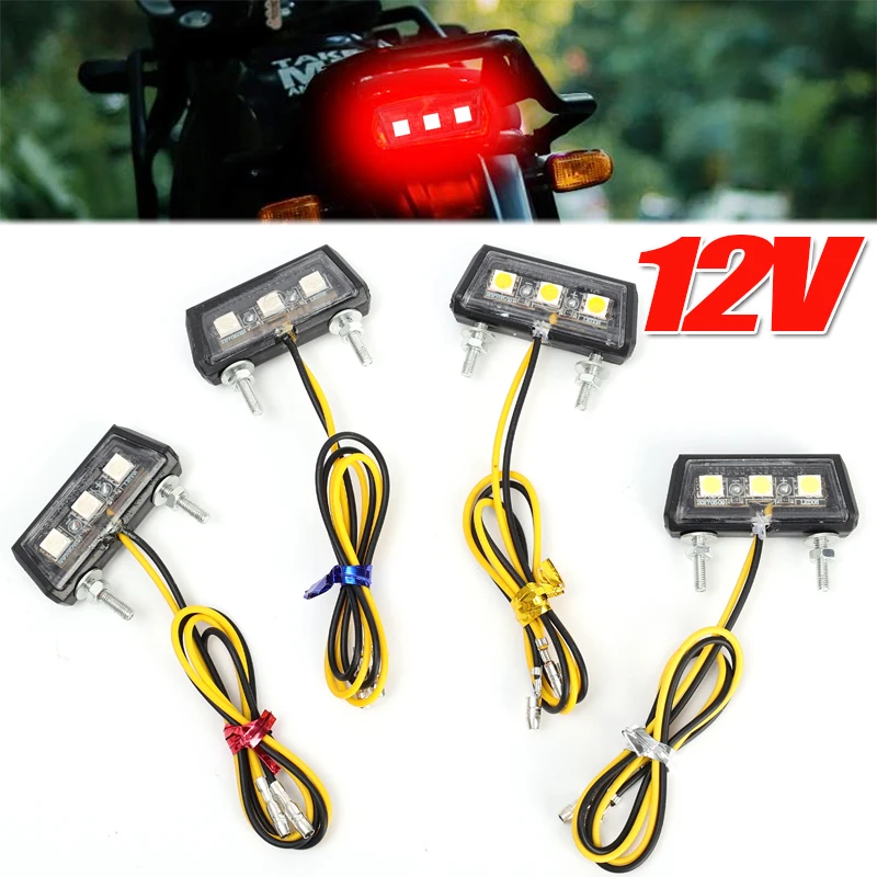 

Motorcycle License Plate Lights LED Rear Tail Light 12V Motorcycle Conversion License Plate LED Light Waterproof