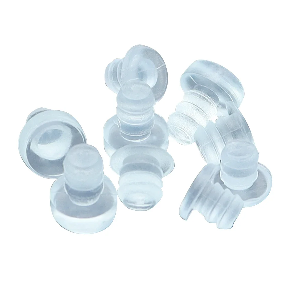 10/20/50/100pcs Clear Furniture Embedded Bumpers Glass Table Feet Soft Thread Chair Leg Stem Bottom Pad Floor Protect Anti-noise