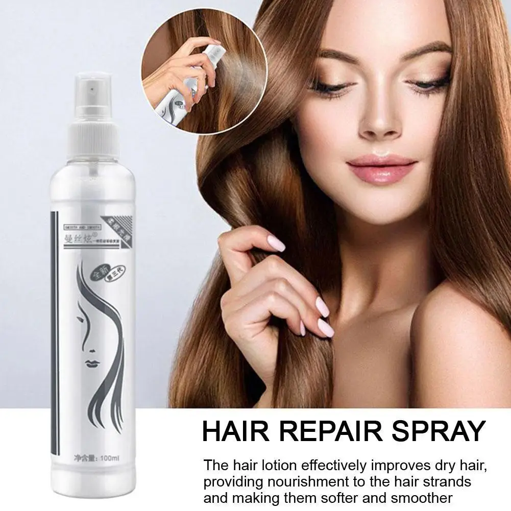 100ml Leave-In Hair Spray Conditioner Coconut Oil Repair Damaged Frizz Treatment Oil Straightening Shiny Smooth Hair Care