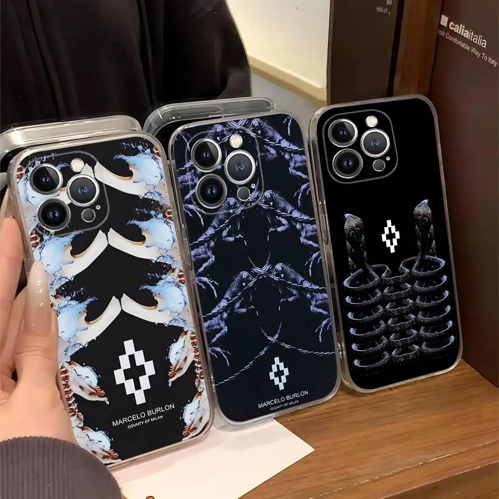 

M-MARCELO B-BURLON For IPhone 17 16 16e 15 14 13 12 11 Pro Max Mini Plus Phone Case