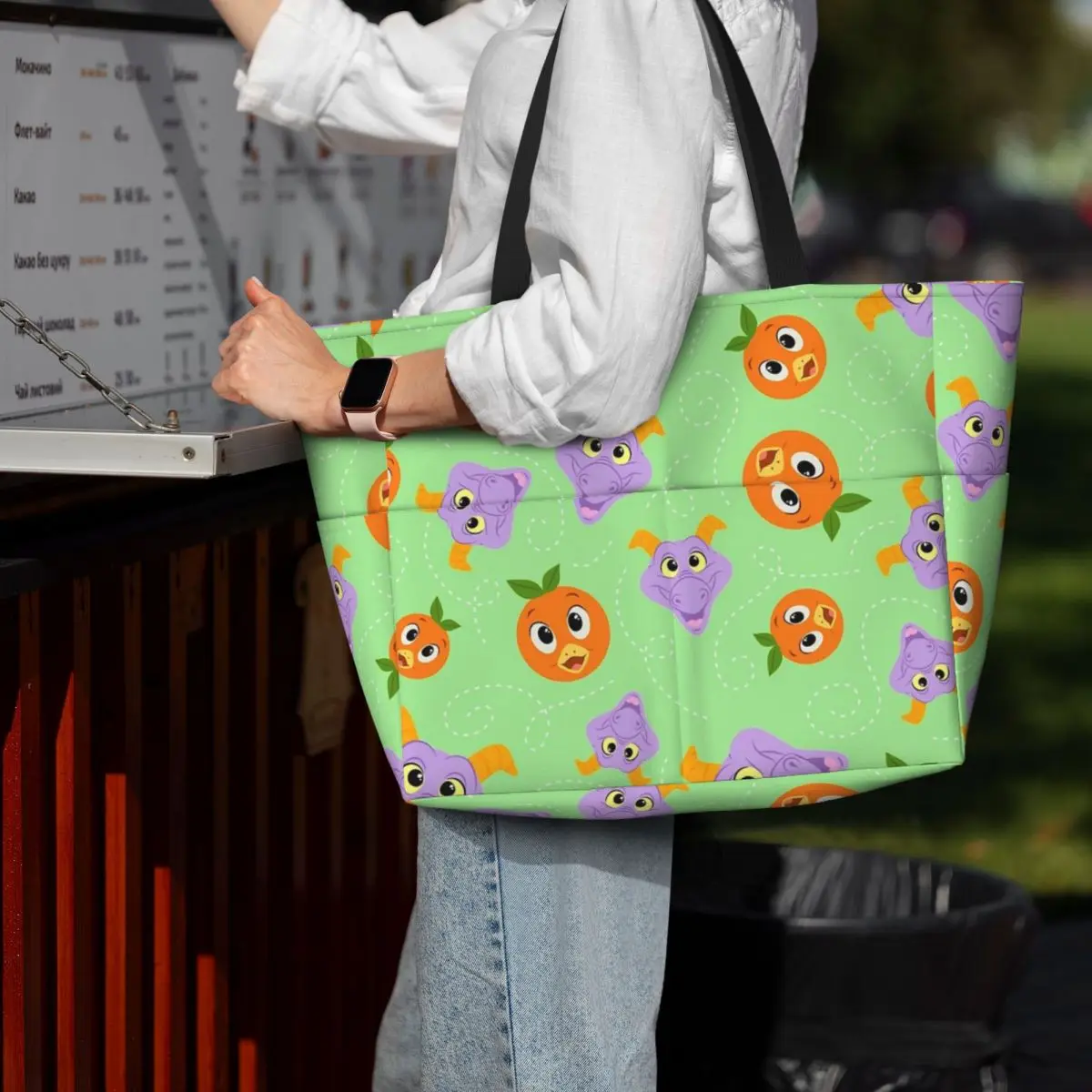 

Festival Fresh - Figment And Orange Bird Beach Tote Bag Sport Gym Yoga Duffle Large Tote Bag Women Travel Bag Fitness bag