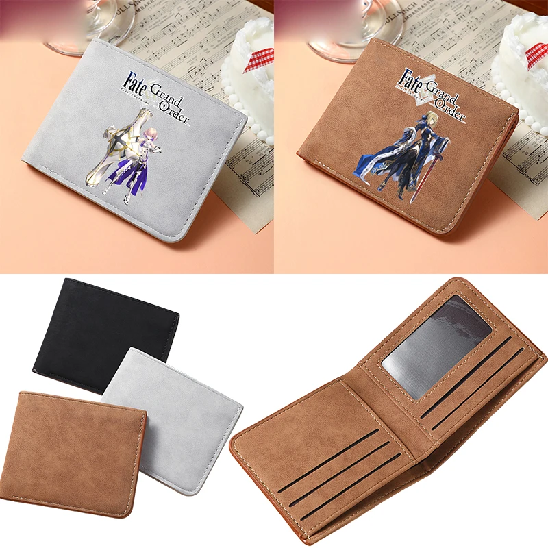 

Fate Pendragon Couple Retro Fashion Portable Wallet Anime Characters Men Women Ultra Thin Short PU Waterproof Zero Wallet Gift