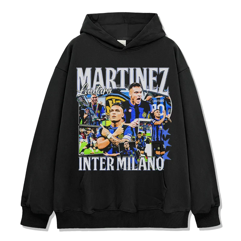 

Star Player Lautaro Martínez Streetwear Pattern Printing Long Sleeve Hoodie Cotton Men Women Comfort Casual Pure Cotton Hoodie