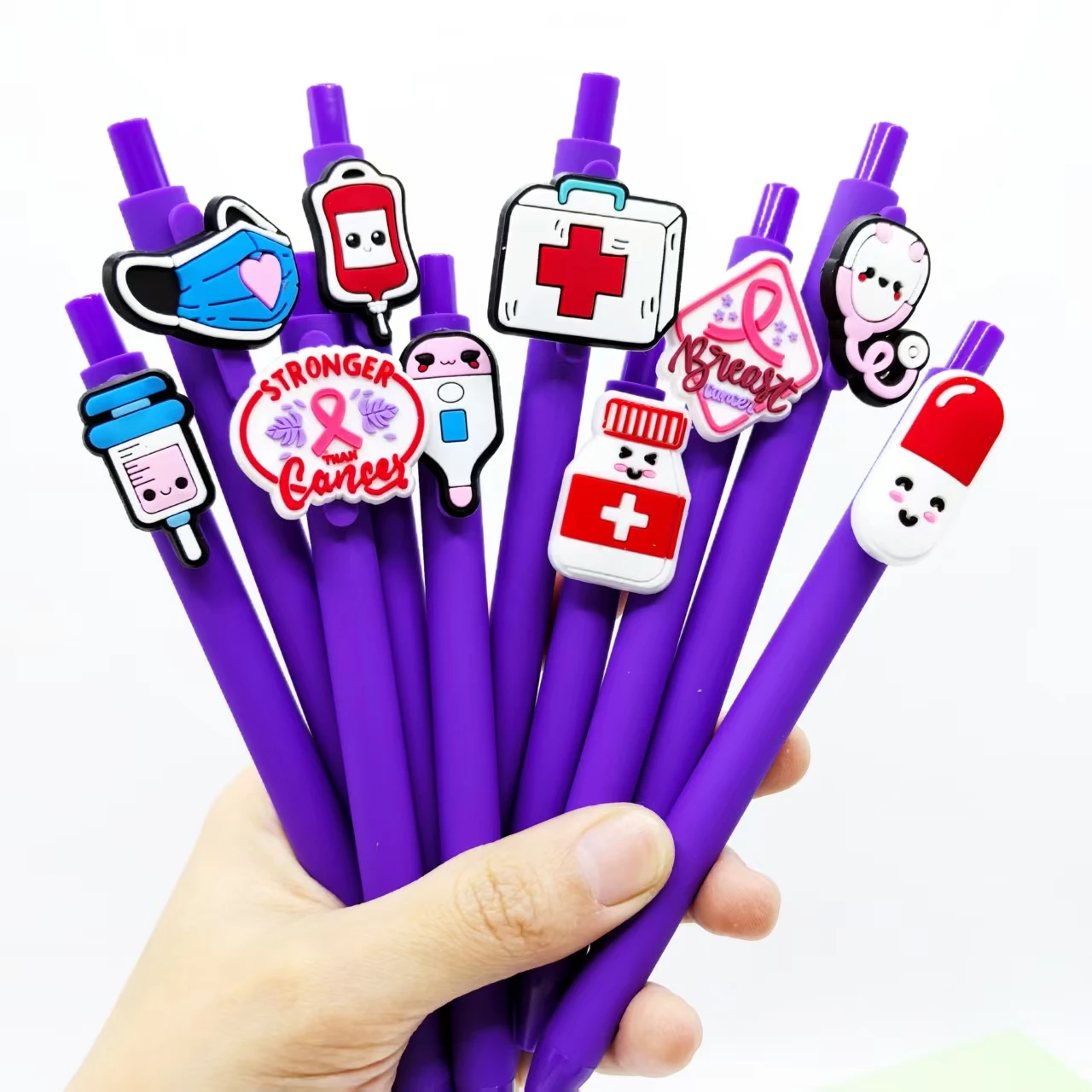 

10PCS purple medical series gender-neutral pen, Nurses' Day gift pen, ballpoint pen for medical doctors, random styles