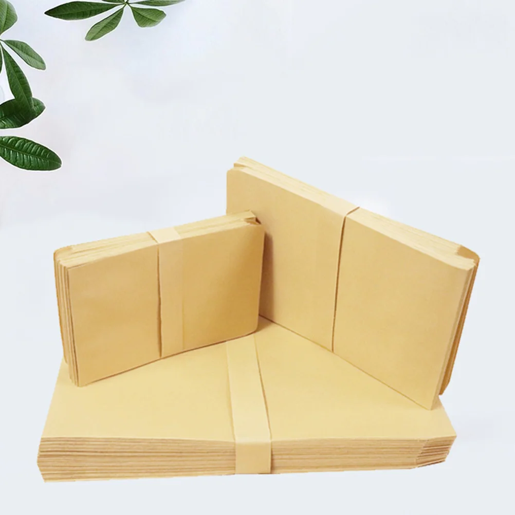 200Pcs Kraft Paper Envelopes Vintage Style Mini Blank Envelopes for Postcards Gift Cards Wedding Invitations Storage Retro
