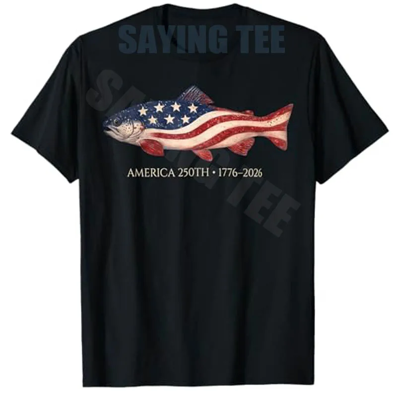 250 America Years 1776 2026 Fishing USA Flag 250th Birthday T-Shirt Y2k Fisherman Outdoor Clothes Novelty Anniversary Gift Tee – Detail 9