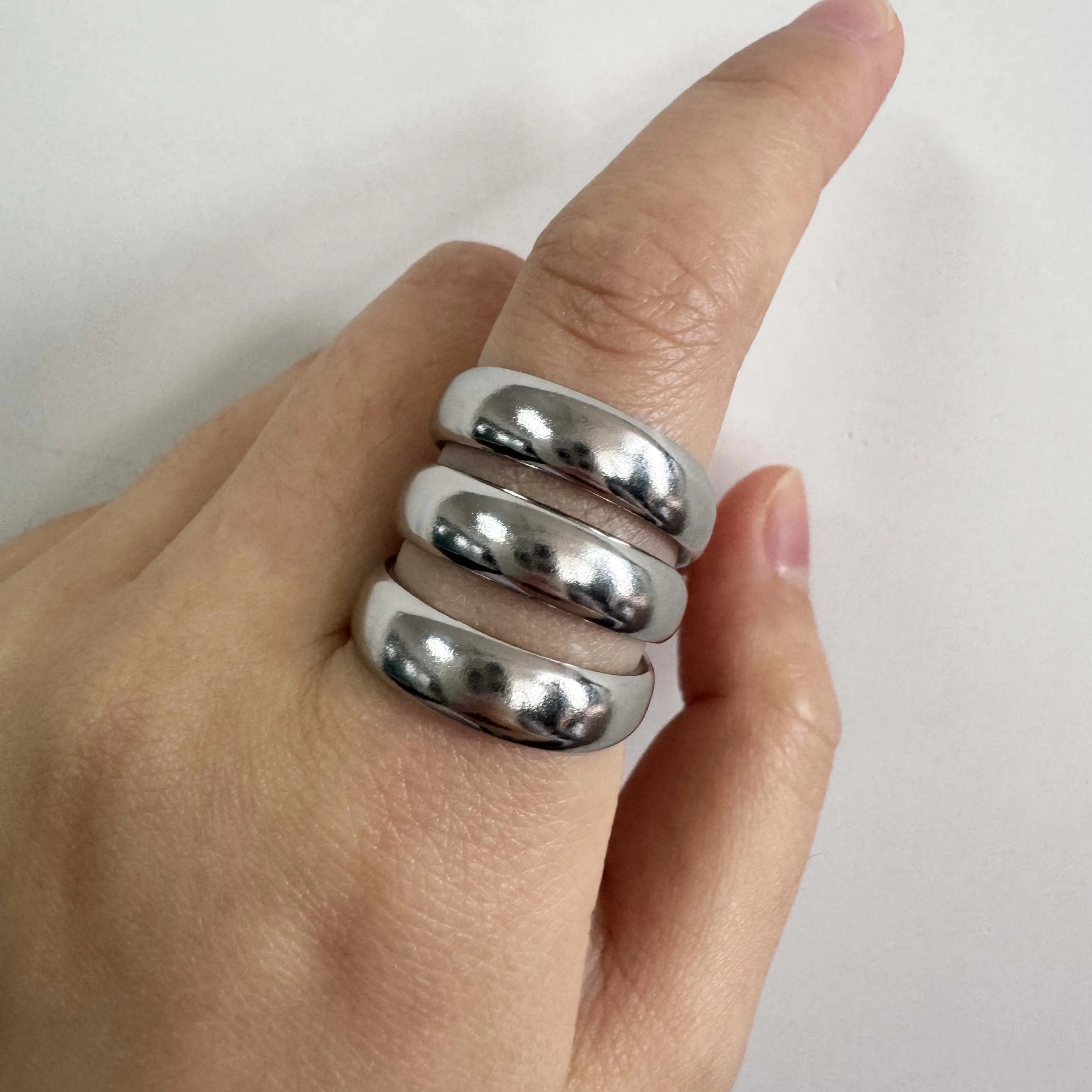 Unisex Stainless Steel Irregular Multi-Layer Ring