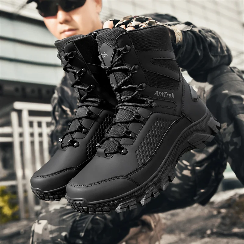 Men's Wild Training Boots Four Seasons High-top Non-slip Waterproof Outdoor Boots Fashion Comfort Jungle Hiking Sneakers Boots