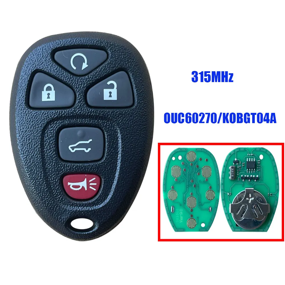 

NEW REPLACEMENT KEYLESS ENTRY REMOTE FOB SUV FOR GC Acadia Savana Sierra Yukon XL For Buick ALARM 5 BUTTON OUC60270/KOBGT04A