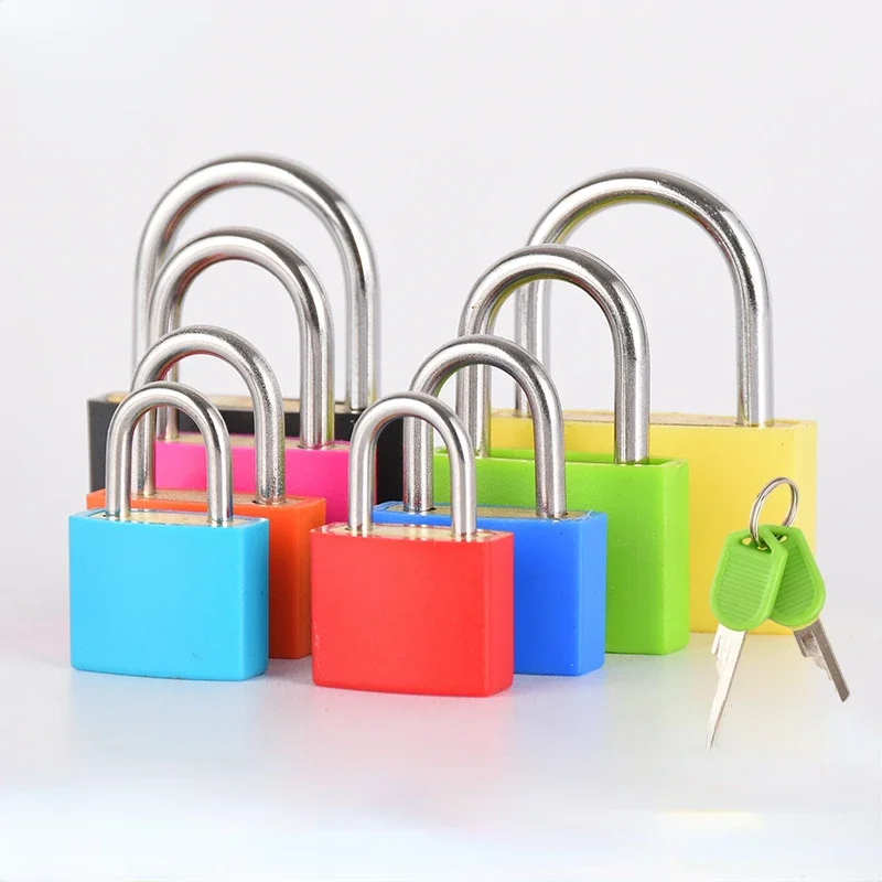 50pcs Mini Colorful Portable Brass Padlock with 2 Keys for Travel Suitcase School Drawer Jewelry Box Bags