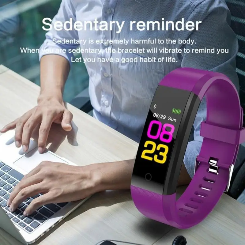 115Plus-reloj inteligente deportivo compatible con bluetooth, pulsera de salud, podómetro de Fitness con frecuencia cardíaca, 115