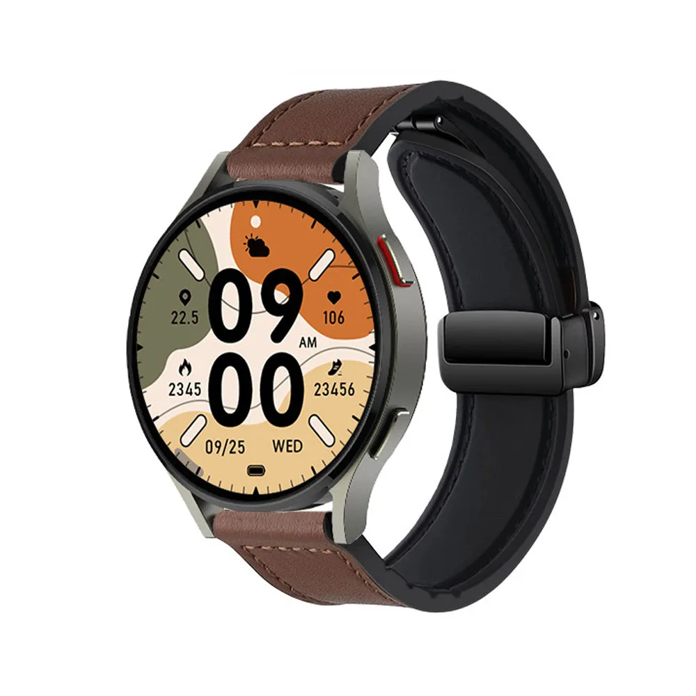 Ремешок 20/22 мм для часов Samsung Galaxy 4/5/6/7/5 Pro/6 classic/Gear s3, кожаный магнитный браслет Correa HUAWEI GT 4 5 6 Pro, ремешок