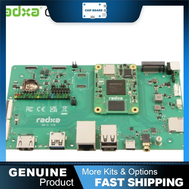 Radxa CM4 IO Board serving as a baseboard, evaluation platform, and IO expansion interface for Radxa CM4 system modules.