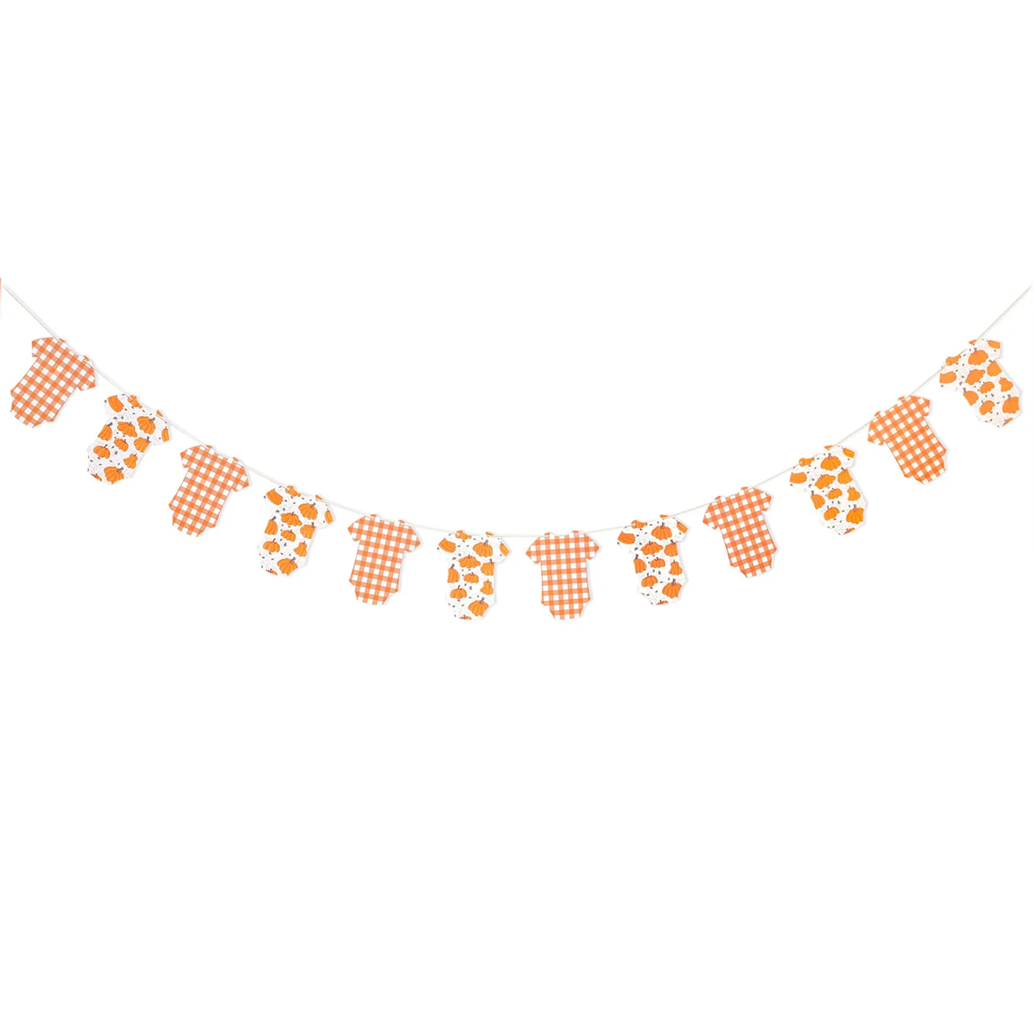 Little Pumpkin Bodysuit Baby Shower Banner Little Pumpkin On The Way Hanging Garland Fall Party Harvest Gender Reveal Decor - view 4