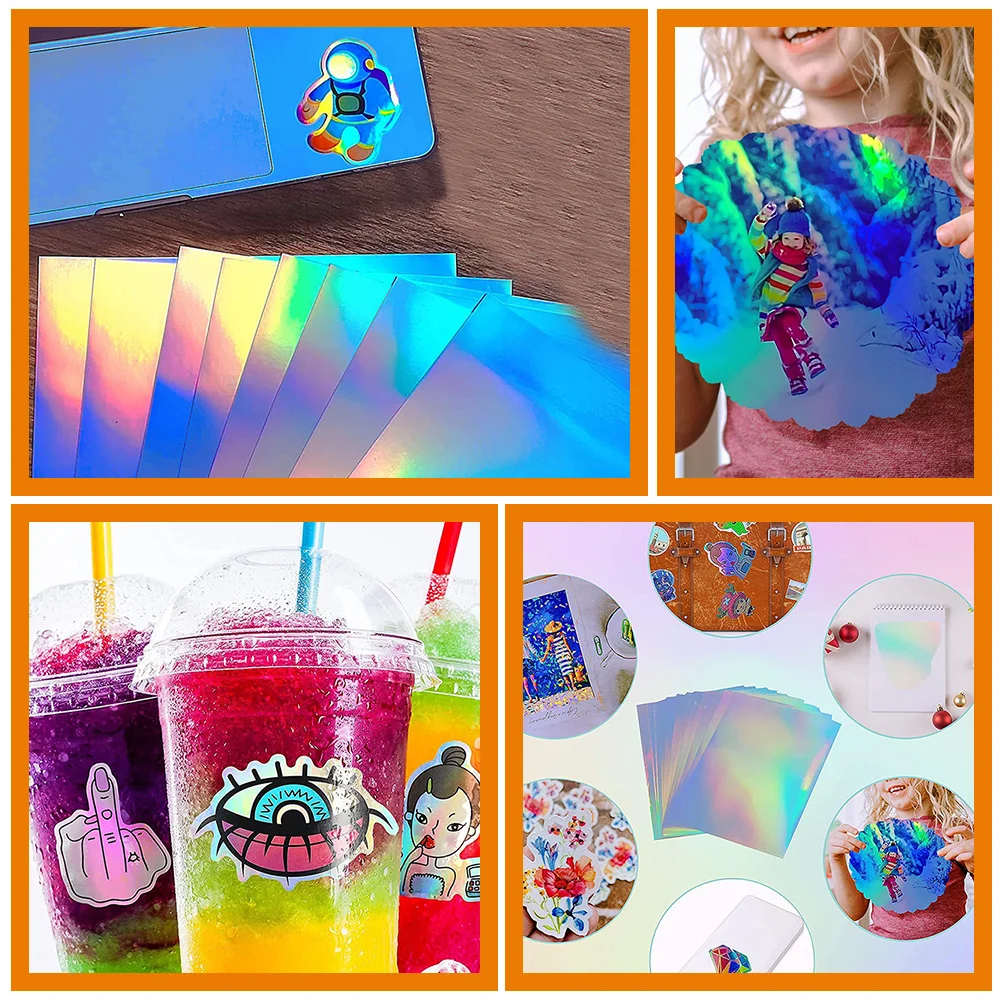 Paper Stickers Holographic Self-adhesive A4 Printing Colorful Fantasy Aluminum Foil Full-color Cardboard Printable