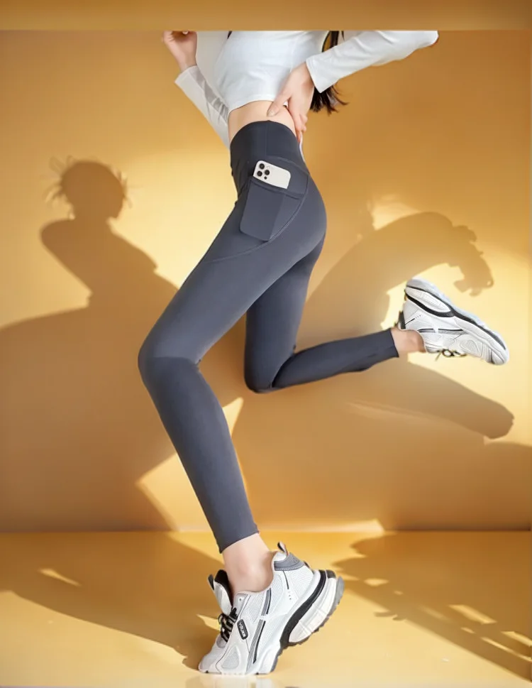 طماق للنساء مضلع Scrunched التنفس بحرية اليابانية منتصف الخصر سميكة رفع عالية Ootd عالية الجودة Tush-up الرياضة الصلبة