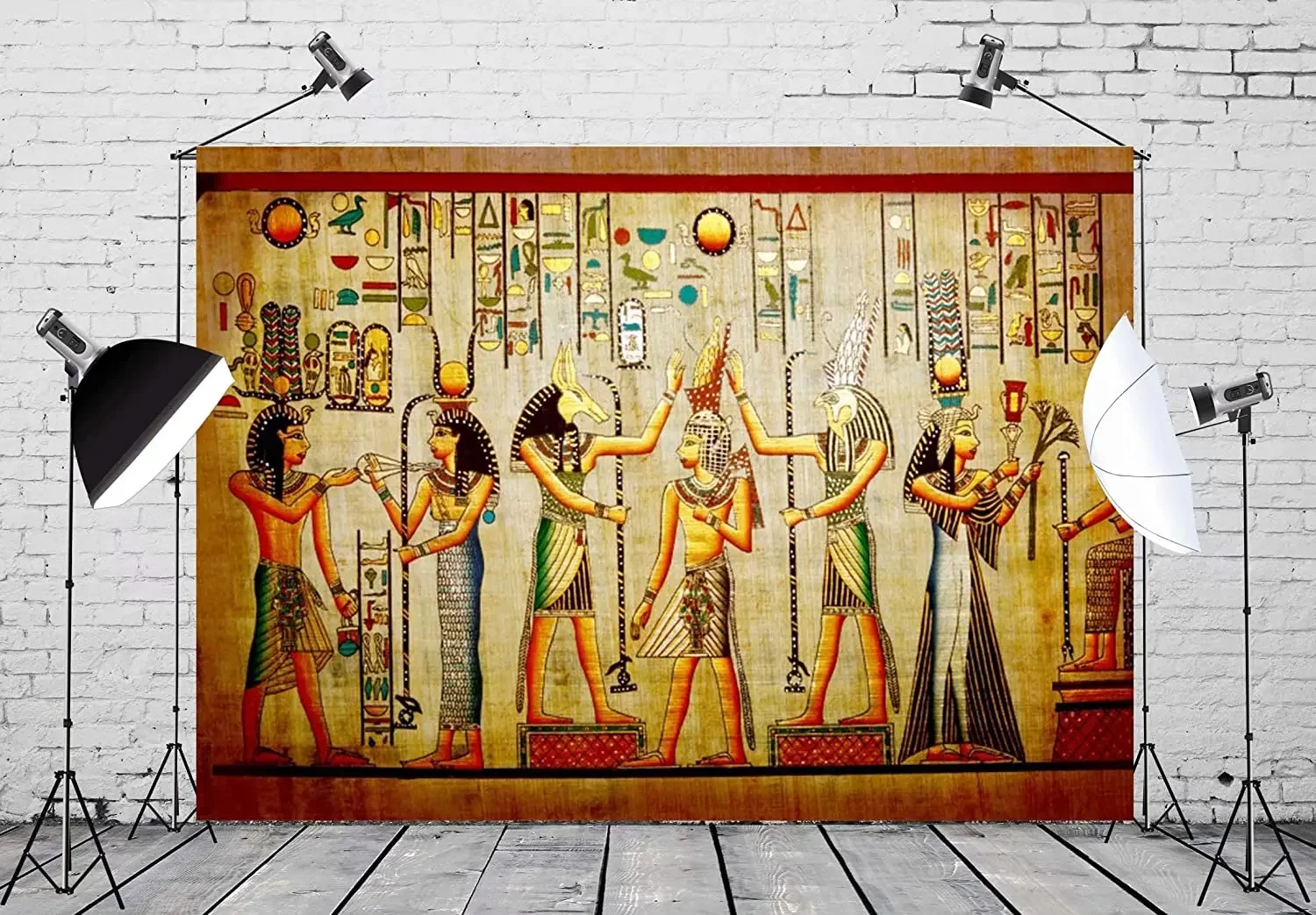 Ancient Egyptian Mural Painting Egypt Pharaoh Hieroglyphics Shabby Chic Historic Culture Interior Decoration Photo Studio Prop