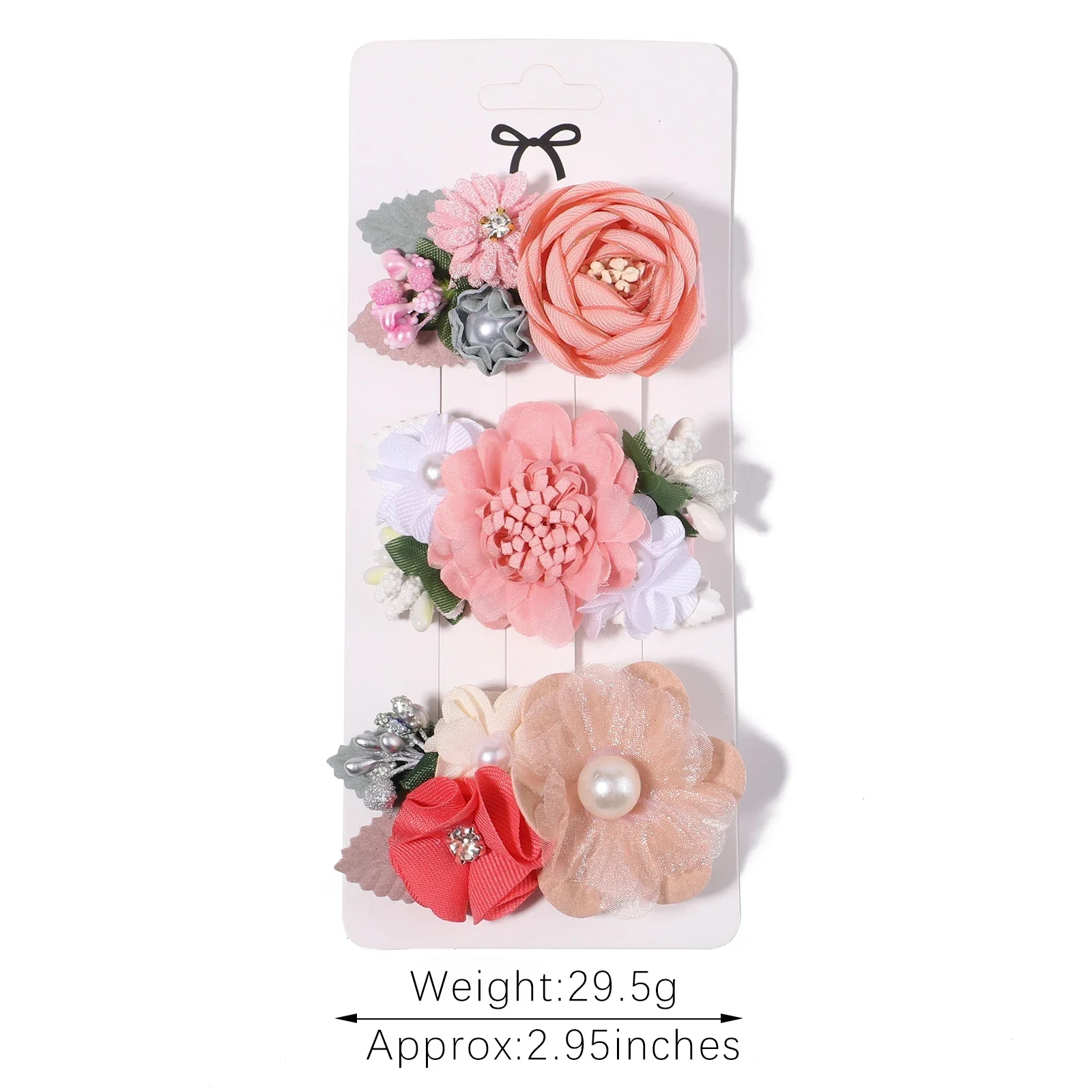 3Pcs/Set Artificial Flower Hair Clip For Kids Girls Hairpins Cute Pink Flowers Barrettes Hair Decorate Headwear Hair Accessories