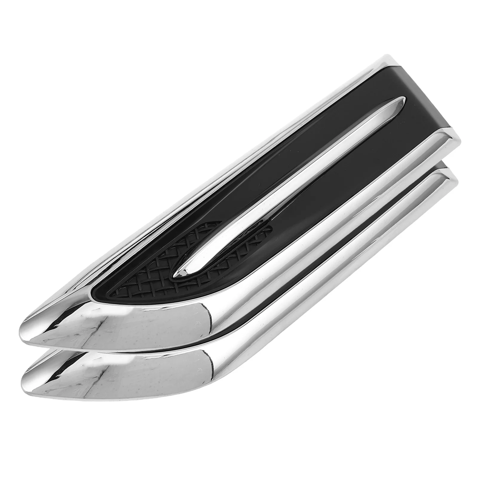 

2Pcs Automotive Fake Vent Decals Sleek Chrome Plated Car Hood Stickers for Side Air Intake Decoration Weather Resistant