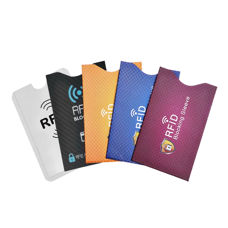 

5 шт., держатель для карт из алюминиевой фольги с защитой от RFID, NFC, блокирующий считыватель, замок, держатель для банковских карт, защитный металлический чехол для кредитной карты