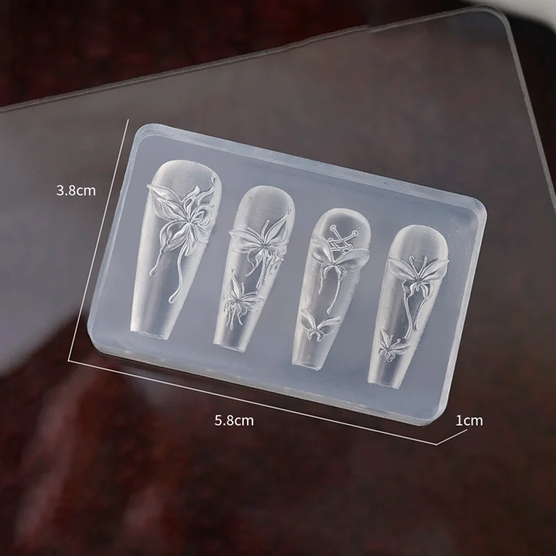 1 Stücke Schmetterlinge Multi-Designs 3D Carving Silikon Nagelform DIY Design Silikon Nail art Nägel Werkzeug