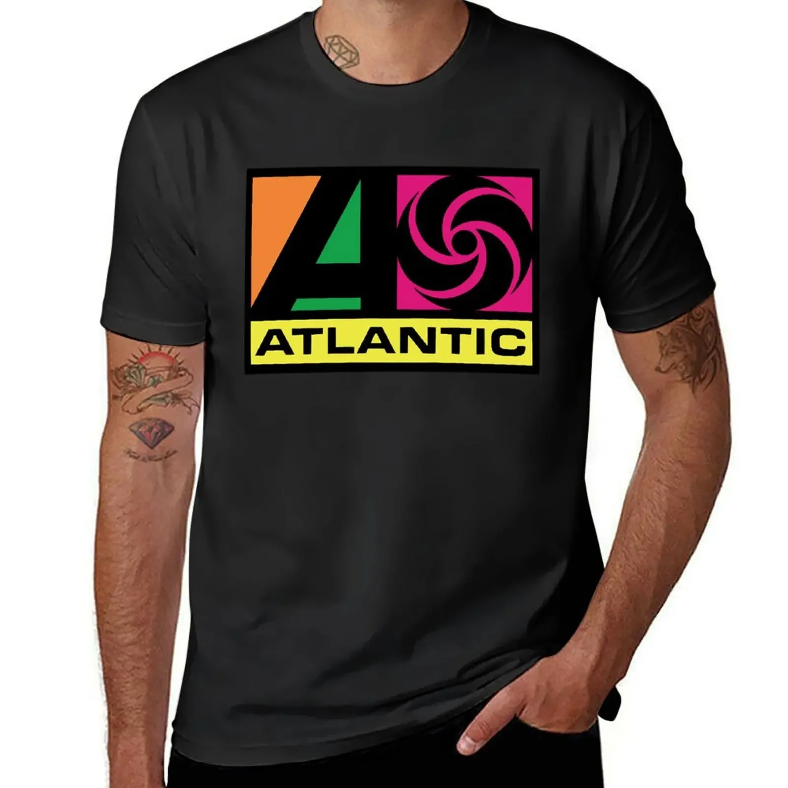 Atlantic Records T-Shirt Aesthetic clothing vintage street wear workout shirts for men