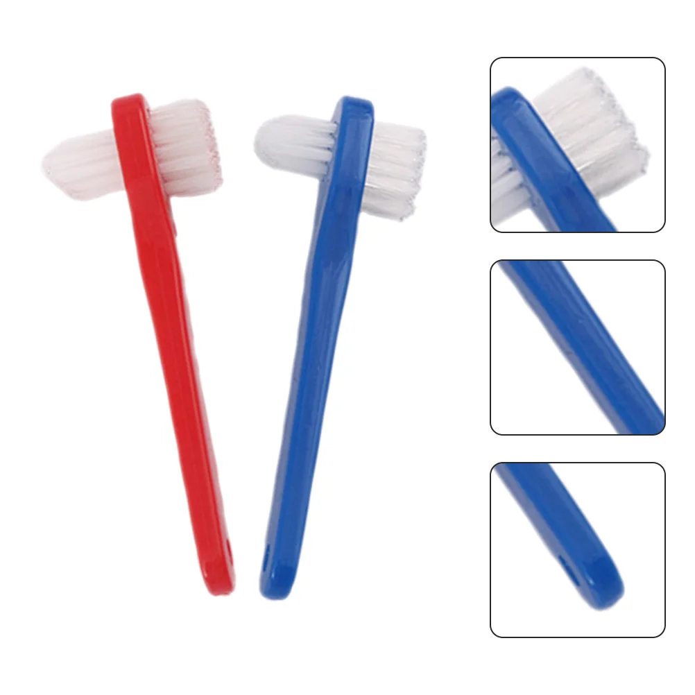 

2 Pcs False Toothbrush Fake Teeth Care Tool Cleanser Double Sided Dental Mouthguard Pp Braces Travel