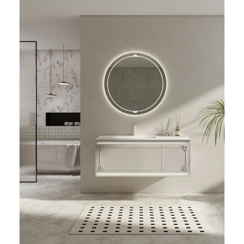 

#C China Factory Big Size Dark Oak Free Standing Bathroom Vanity Cabinet