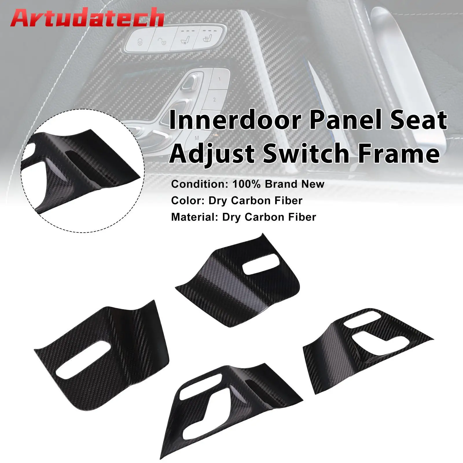 Artudatech Innerdoor Panel Seat Adjust Switch Frame Fit for Mercedes Benz W464 W465 2019 2020 2021 2022 2023 2024 2025 2026