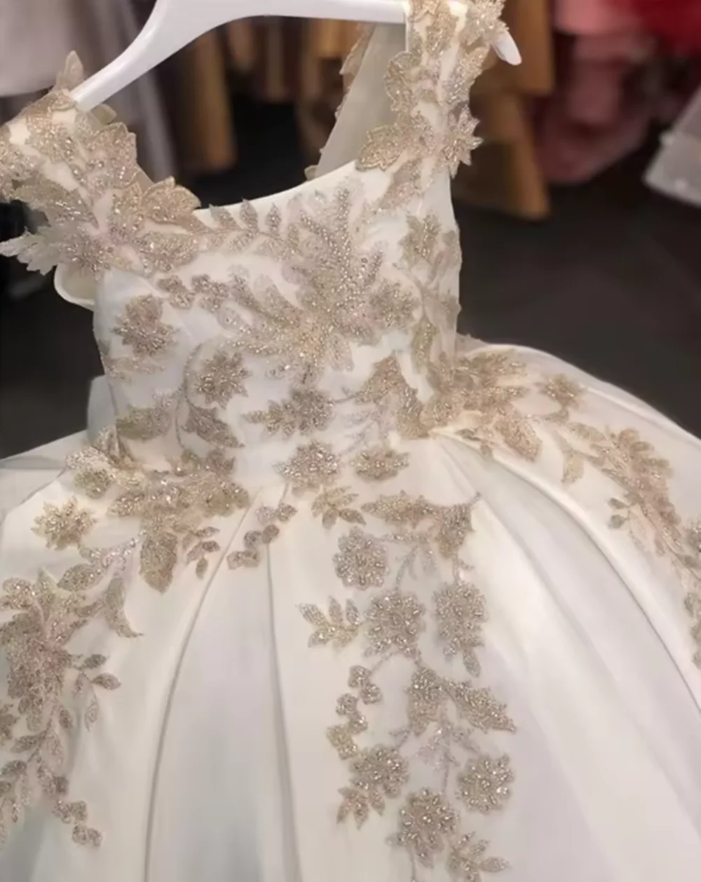 Gaun Bayi Perempuan Renda Sampanye Pakaian Formal Pakaian Anak-anak untuk Pesta Ulang Tahun Gaun Elegan Gadis Bunga