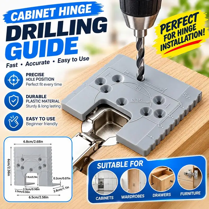 Cabinet Door Installation Fixing Plate Multi Functional Hinge Hole Positioner Accurate Alignment Magnetic Jig For Woodworking