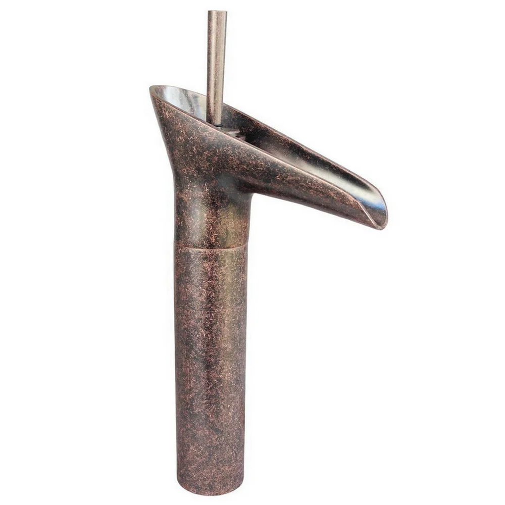 Imagem -06 - Antique Copper Cachoeira Estilo Torneira da Bacia do Banheiro Single Handle Pia do Navio Mixer Tap Buraco Deck Montado Wnn014