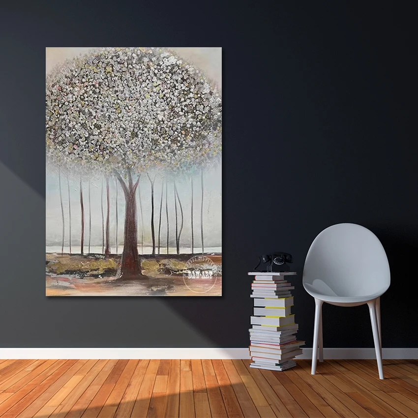 لوحة تصميم تجريدية، عمل فني للمكتب، صورة شجرة المناظر الطبيعية، ديكور محكم للمناظر الطبيعية من الأكريليك، لوحة فنية جدارية من القماش، غير مؤطرة
