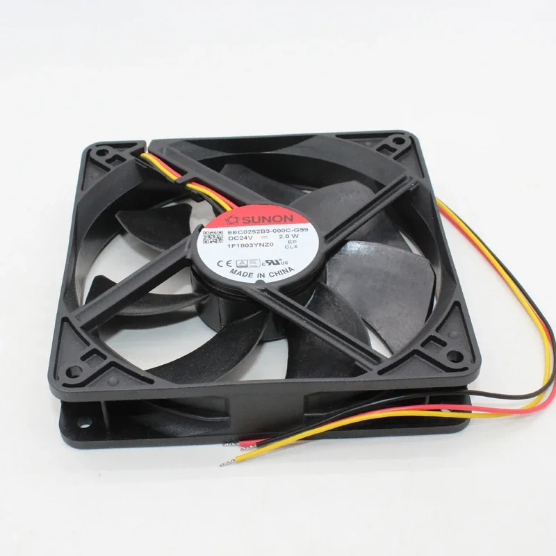 SUNON EEC0252B3-000C-G99 Server Cooling Fan DC 24V 2.0W 120x120x25mm 3-wire 3