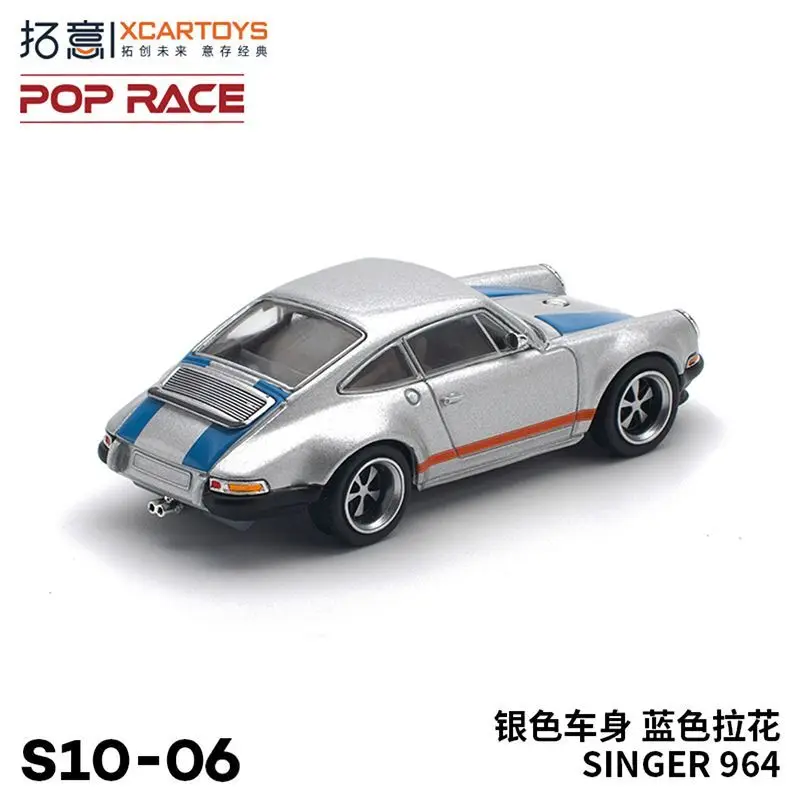 Xcartoys POPRACE 1 64 Aleación Porsche 964 Supercar Blue Racing Model Collection Display
