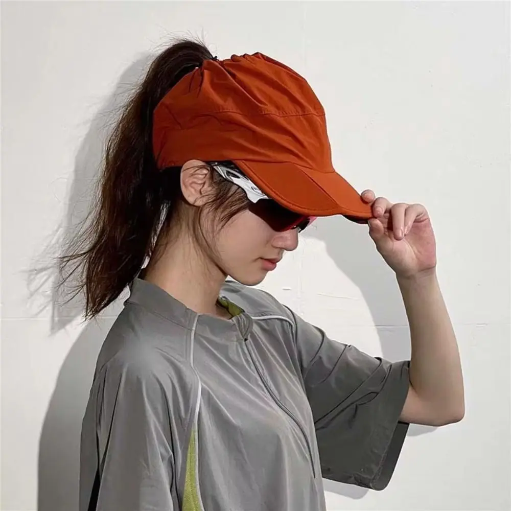 

Polyester Sunproof Empty Top Hat Adjustable Foldable Outdoor Quick Drying Hat Waterproof UV Protection Sports Men's Cap Summer