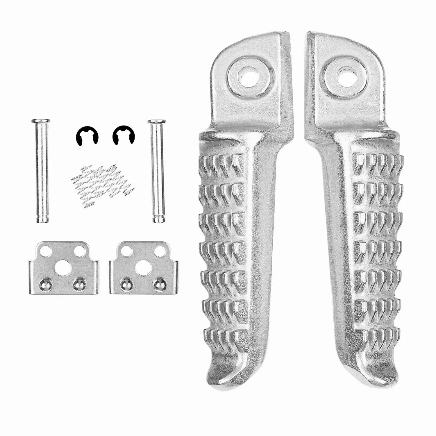 Motorcycle Rear Footrest Foot Pegs Fits for Kawasaki Ninja ZX6R ZX10R ER6F ER6N 650R 2008-2013 Black&Chrome