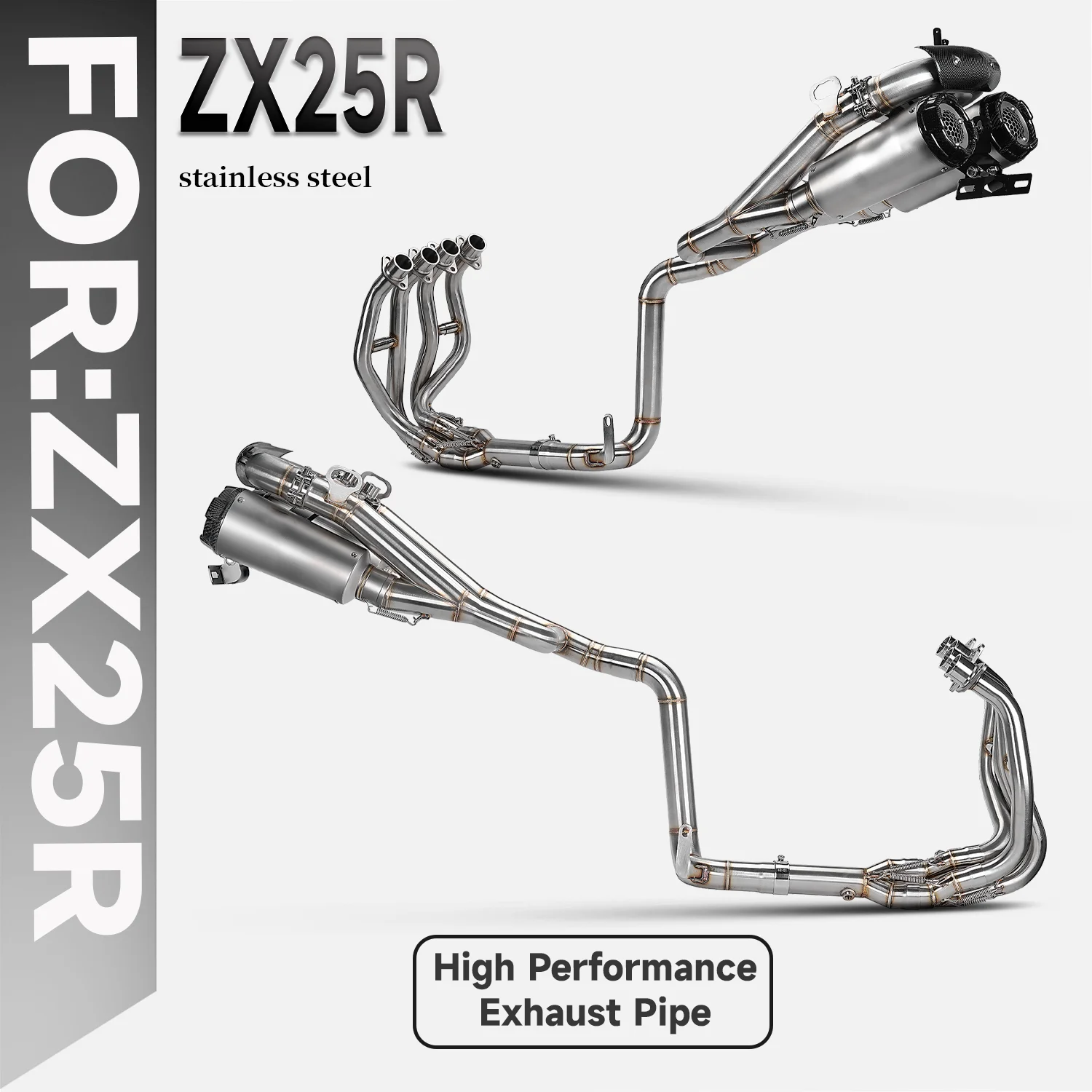 

For Ninja ZX25R ZX25RR motorcycle Racing stainless steel high-performance exhaust pipe dual outlet straight through the xhaust