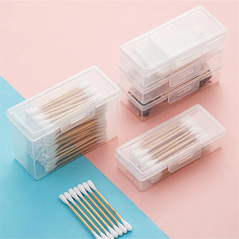 

Portable Storage Box Travel Transparent Medicine Box Cotton Swab Holder Case Jewelry Organizer Dust-proof Container Accessories