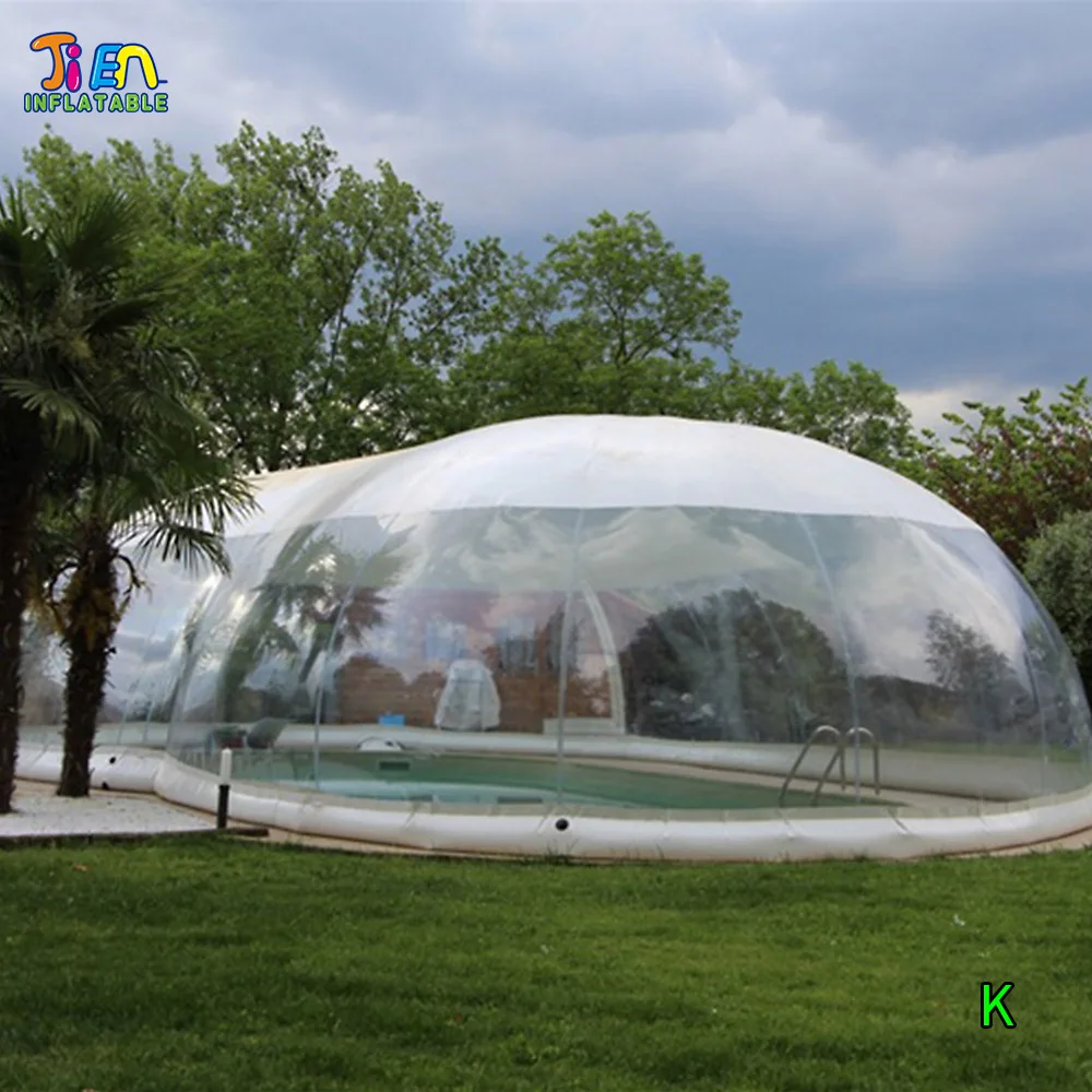 Free air shipping transparent inflatable swimming pool tent cover, cheap inflatable dome tents, portable inflatable tent on sale