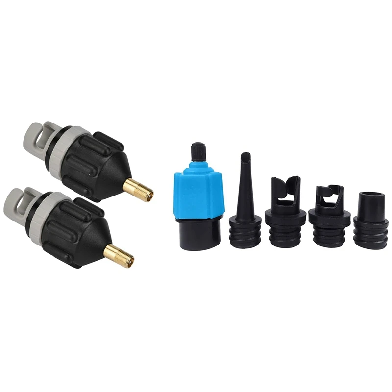 1Set Inflatable Pump Adaptor Air Pump Converter & 2Pcs Inflatable Boat Pump Adapter Inflating Boat Valve Adapter