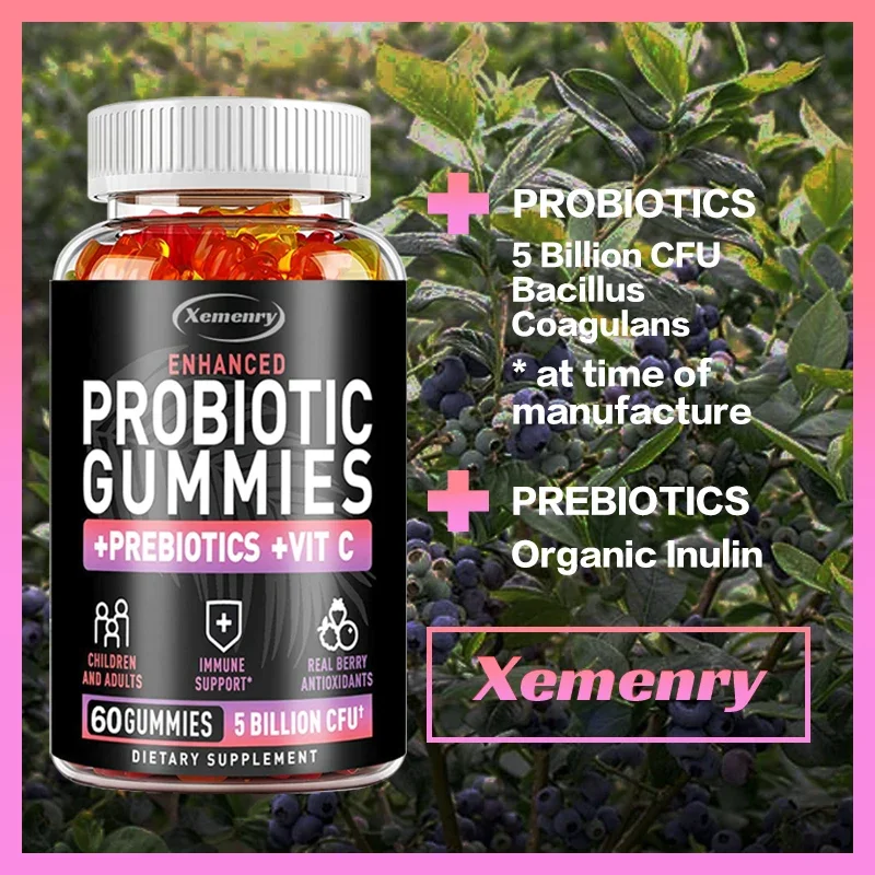 Probiotic Gummies - Supports Healthy Digestion & Immune System, Reduces Bloating & Acidity