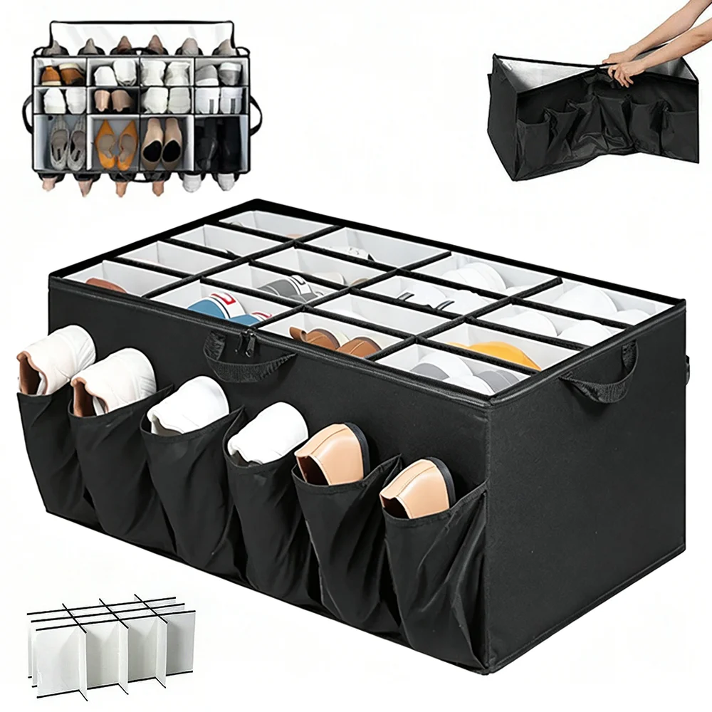Organizzatore per Scarpe da Armadio, Adatto per Contenitori per Scarpe Sotto il Letto, Scatole, Organizzatore con Rivestimento Trasparente