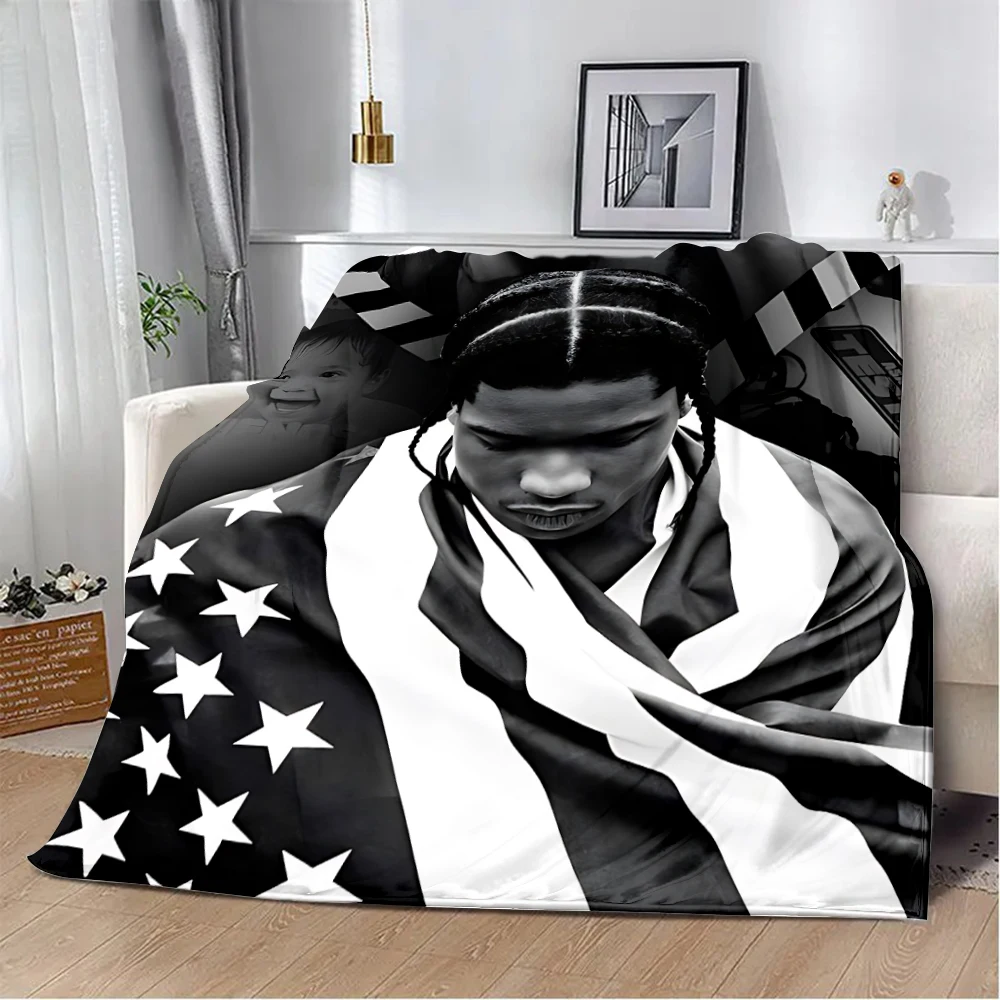 Fashion Rapper A-Asap Rockys Printed Blanket Picnic Blankets Warm Blanket Soft and Comfortable Blanket Home Travel Birthday Gift