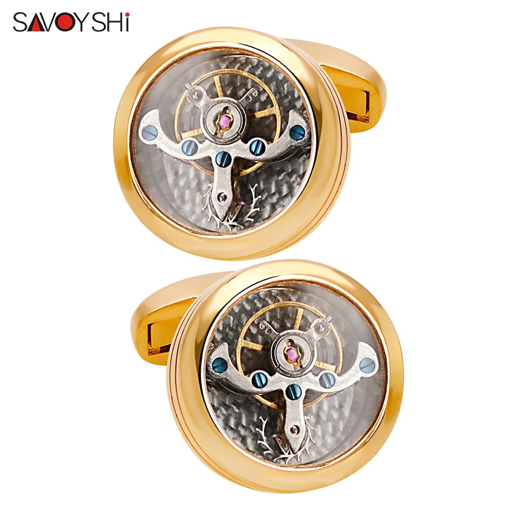 SAVOSHI Mechanical Tourbillon Cufflinks For Mens French Shirt Fashion Gift Cuff Buttons Luxury Jewelry Drop Shipping