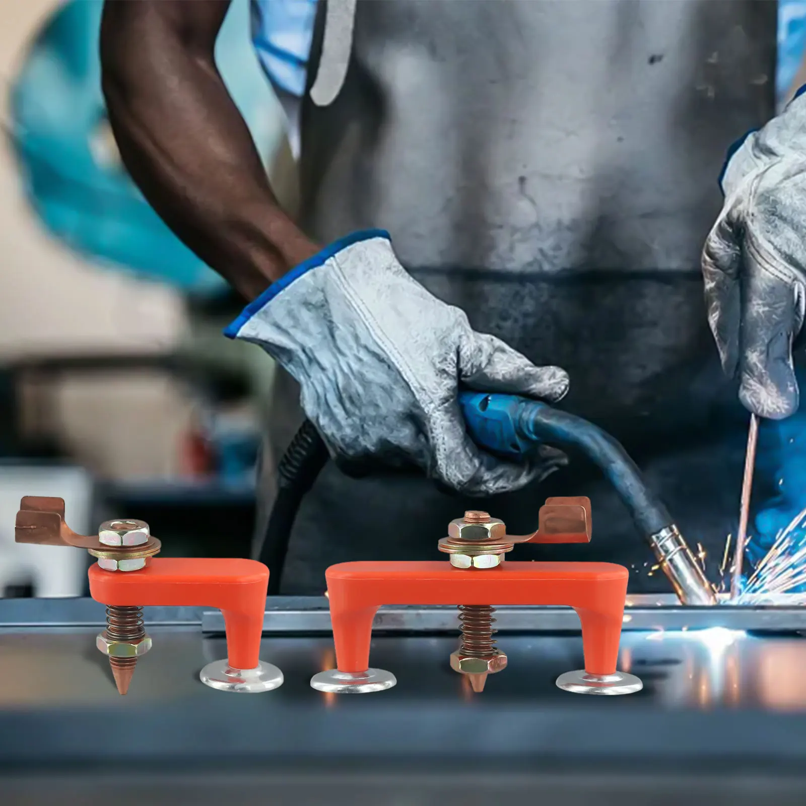 Single Double Head Magnetic Ground Clamp for Metalworking Welding Designed to Reduce Fatigue with Hands Operation