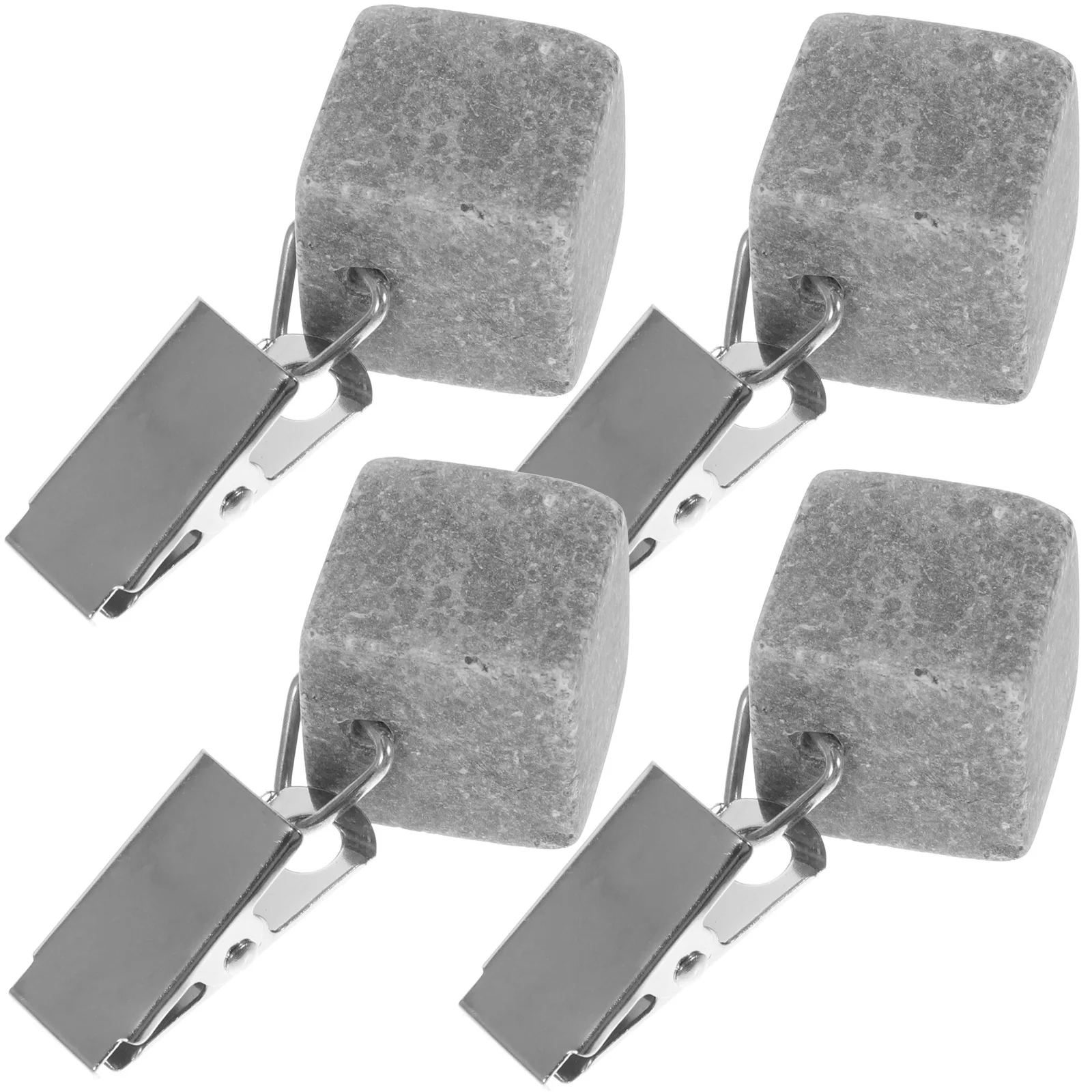 

4pcs Tablecloth Weights With Clips Windproof Table Cover Stones For Outdoor Patio Garden Picnic Camping Decorative Tablecloth