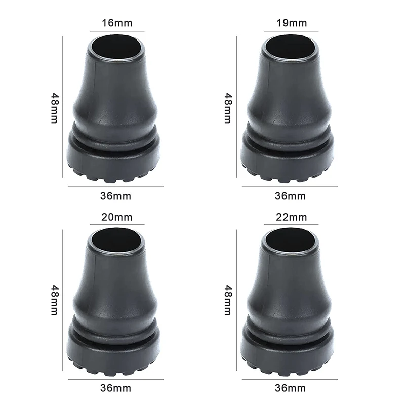 Non-Slip Hiking Stick Tips 6Pcs - Shock Absorbing Trekking Pole Caps, Lightweight Replacement Protectors for Mountain Climbing